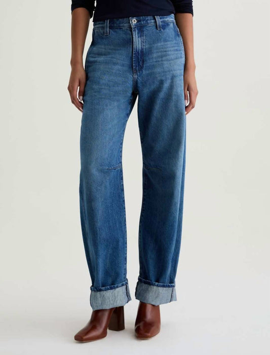 Ag Jeans - Mercer Cuffed High-rise Barrel Jean