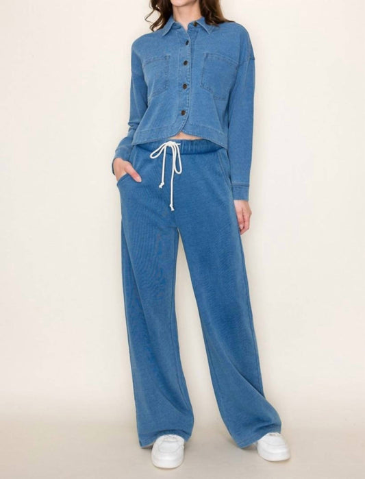 Tres Bien - Terry Crop Jacket And Drawstring Pants Set