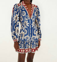 Farm Rio - Blue Luna Lenzo Minidress