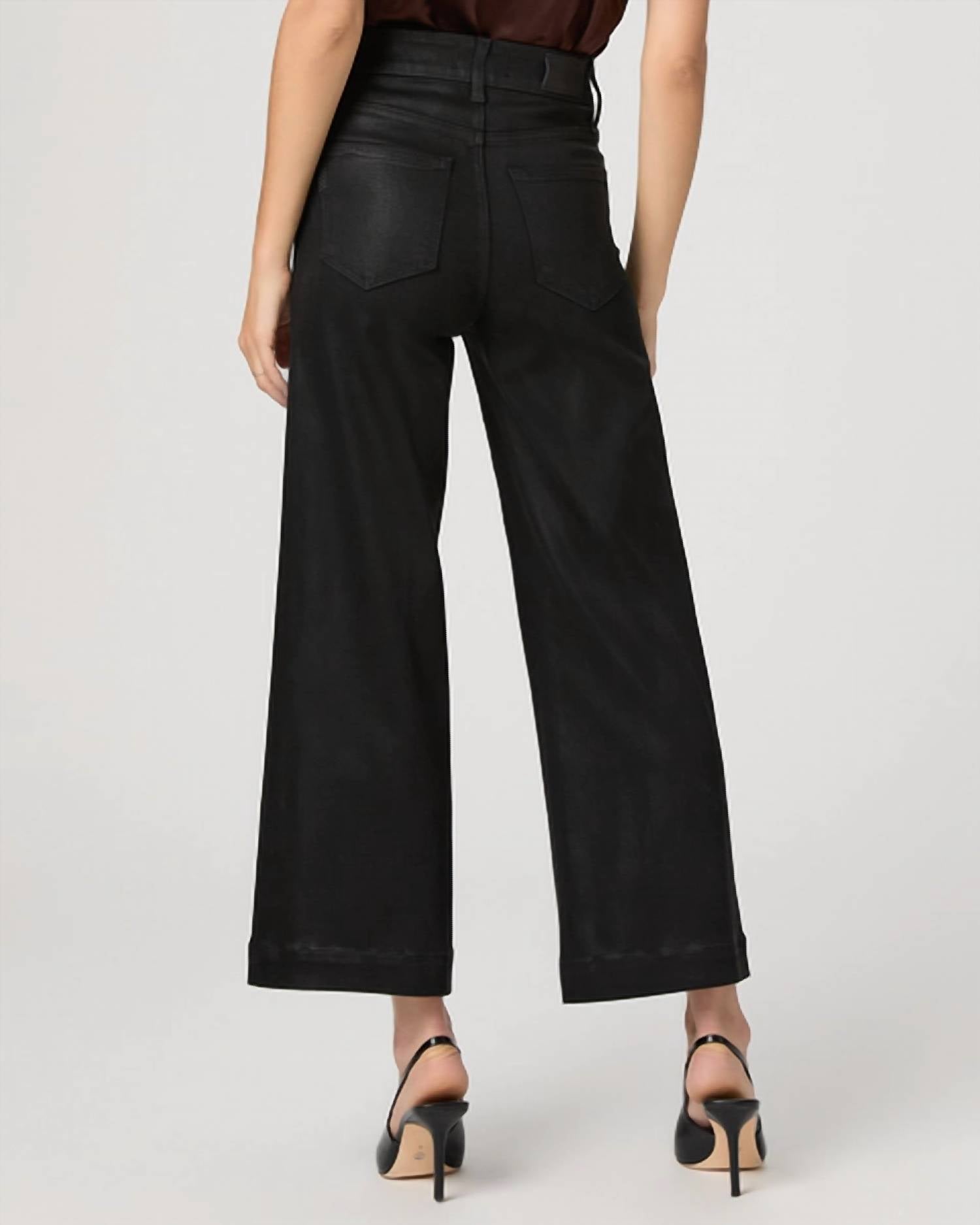 Paige - Anessa Cropped Luxe Coating Wide Leg Pants