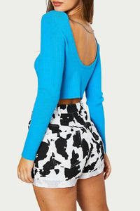 OPEN-BACK CHAIN-TRIMMED TOP