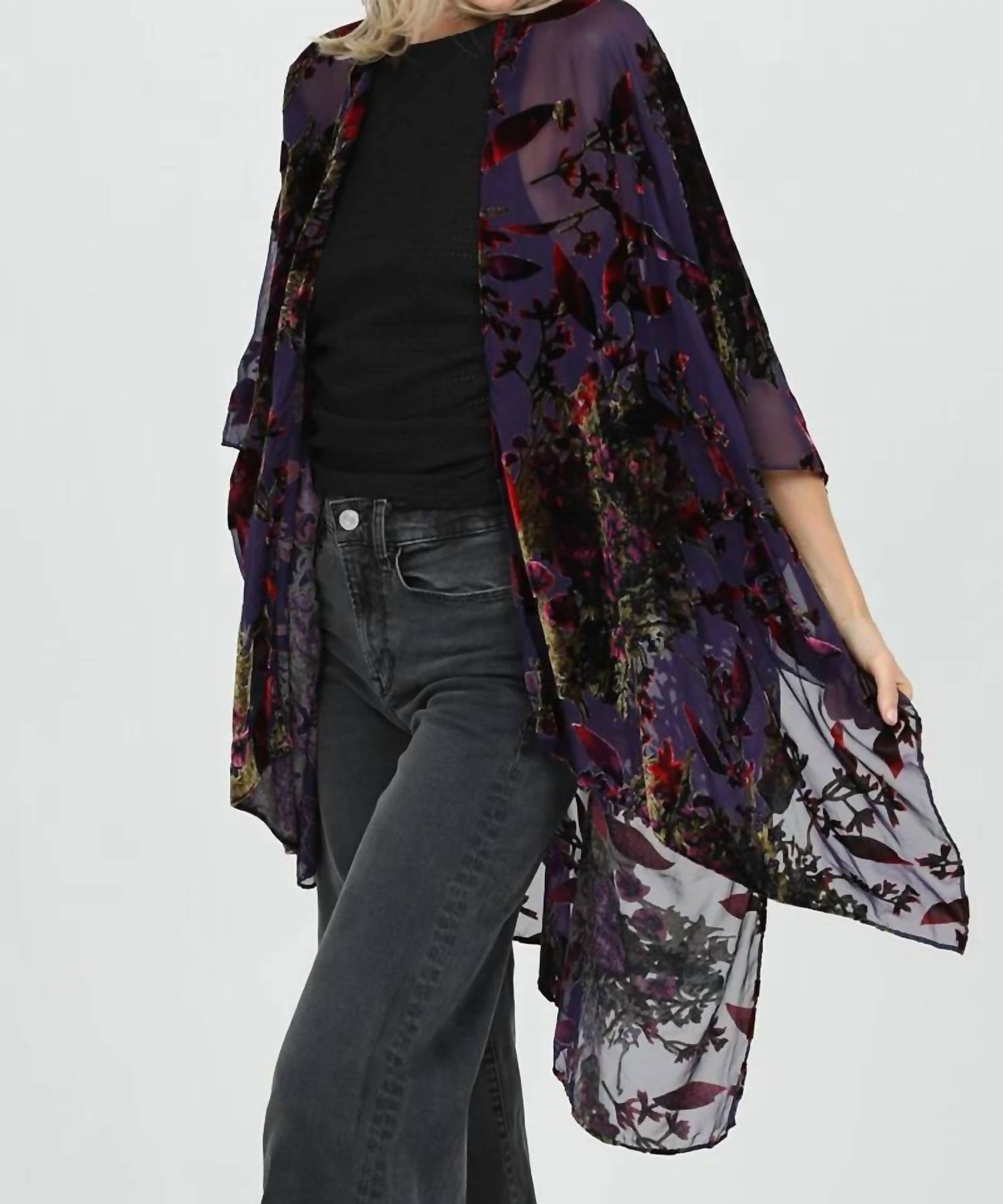 Nostalgia - Burnout Velvet Kimono
