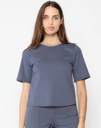 Ripley Rader - Ponte Knit Short Sleeve Top