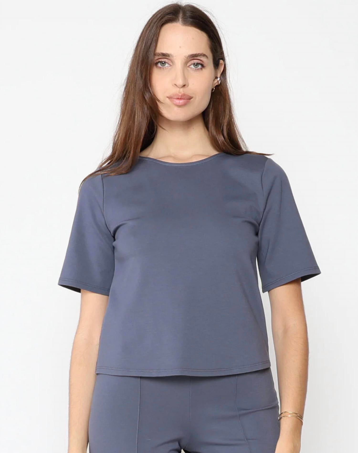 Ripley Rader - Ponte Knit Short Sleeve Top