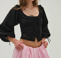 Lil Lemons By For Love And Lemons - Harlow Scoop Neck Blouse
