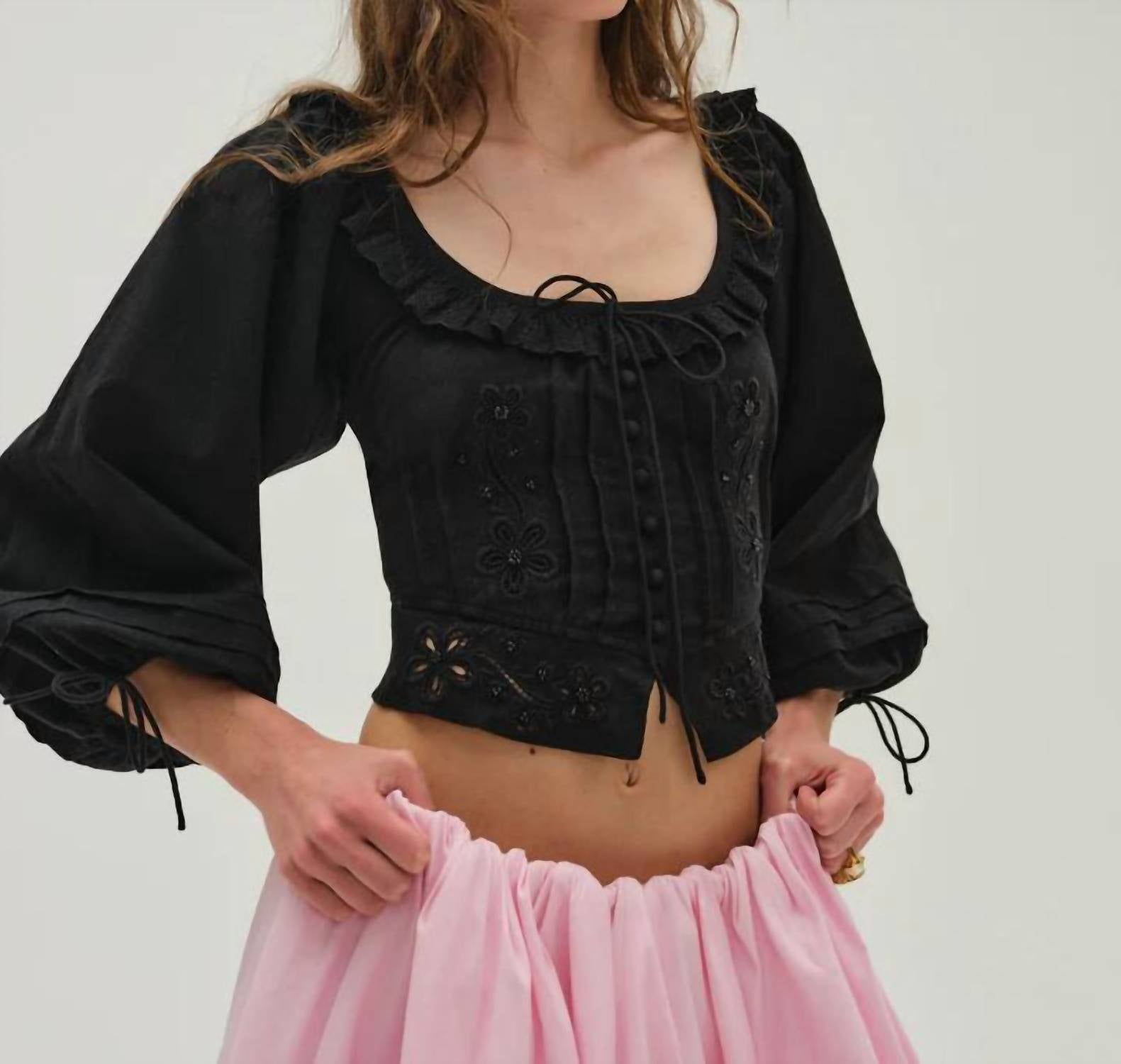 Lil Lemons By For Love And Lemons - Harlow Scoop Neck Blouse