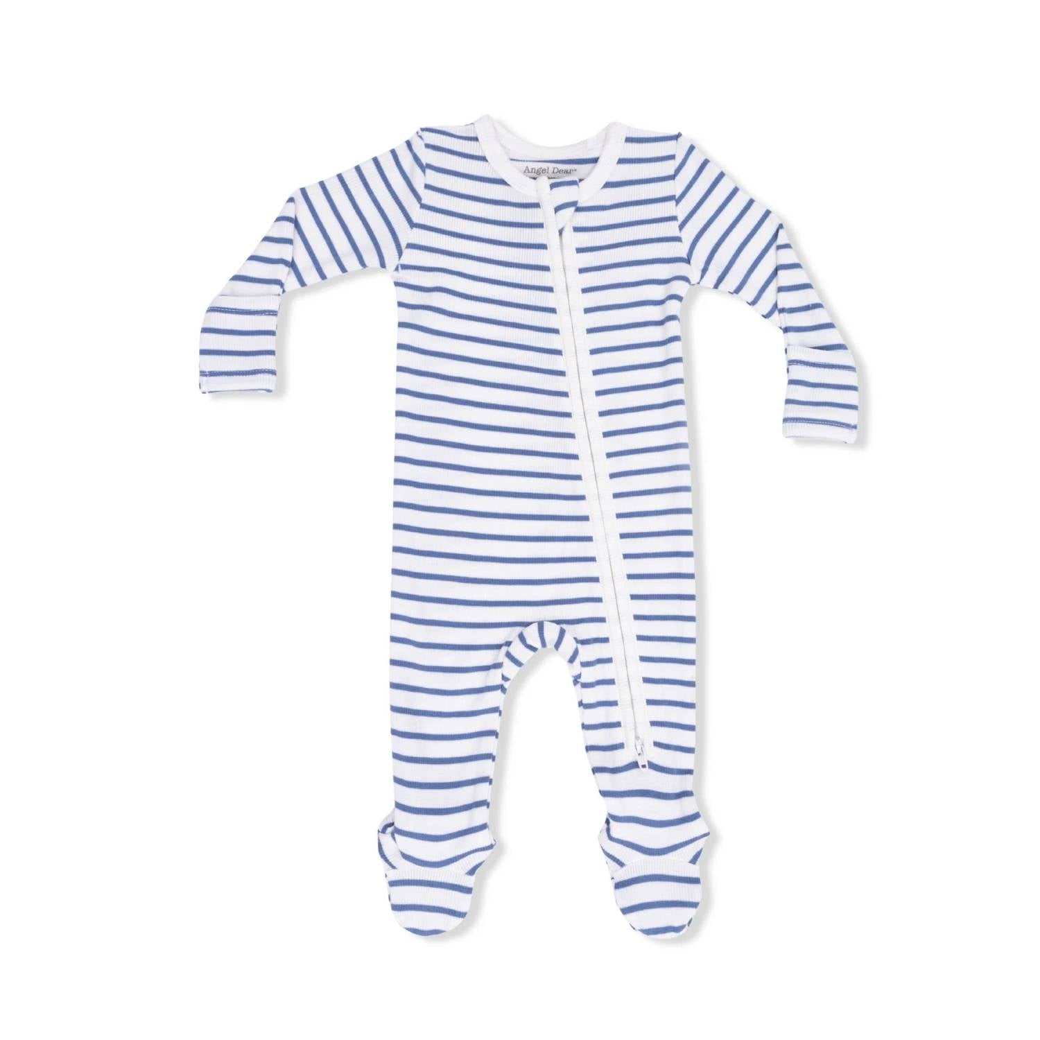 Angel Dear - Kids Ribbed Modal 2 Way Zipper Footie