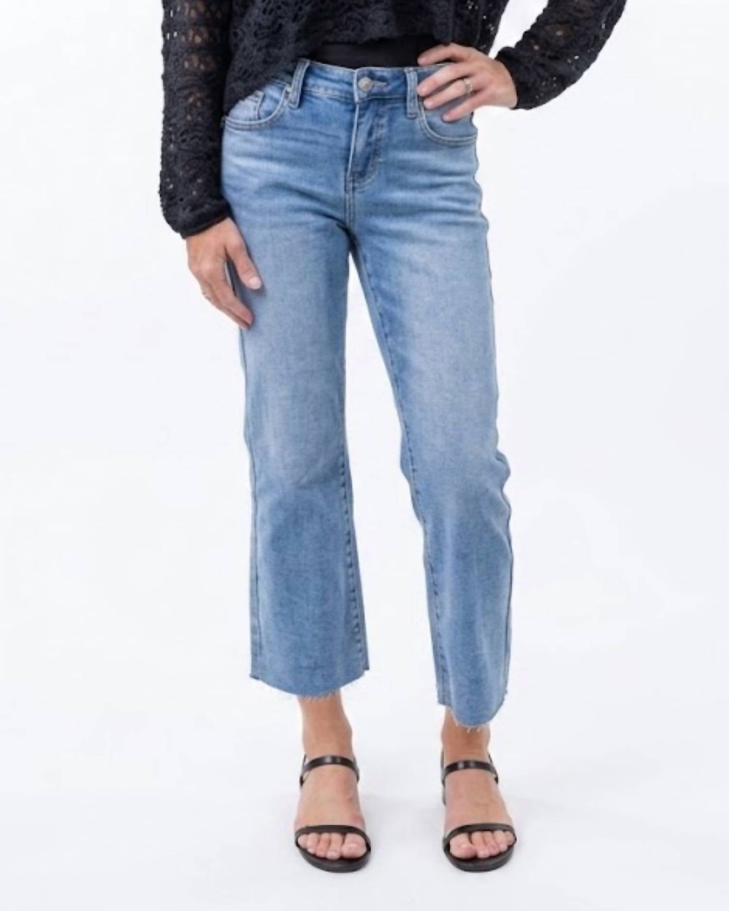 Risen - High Rise Crop Straight Jeans