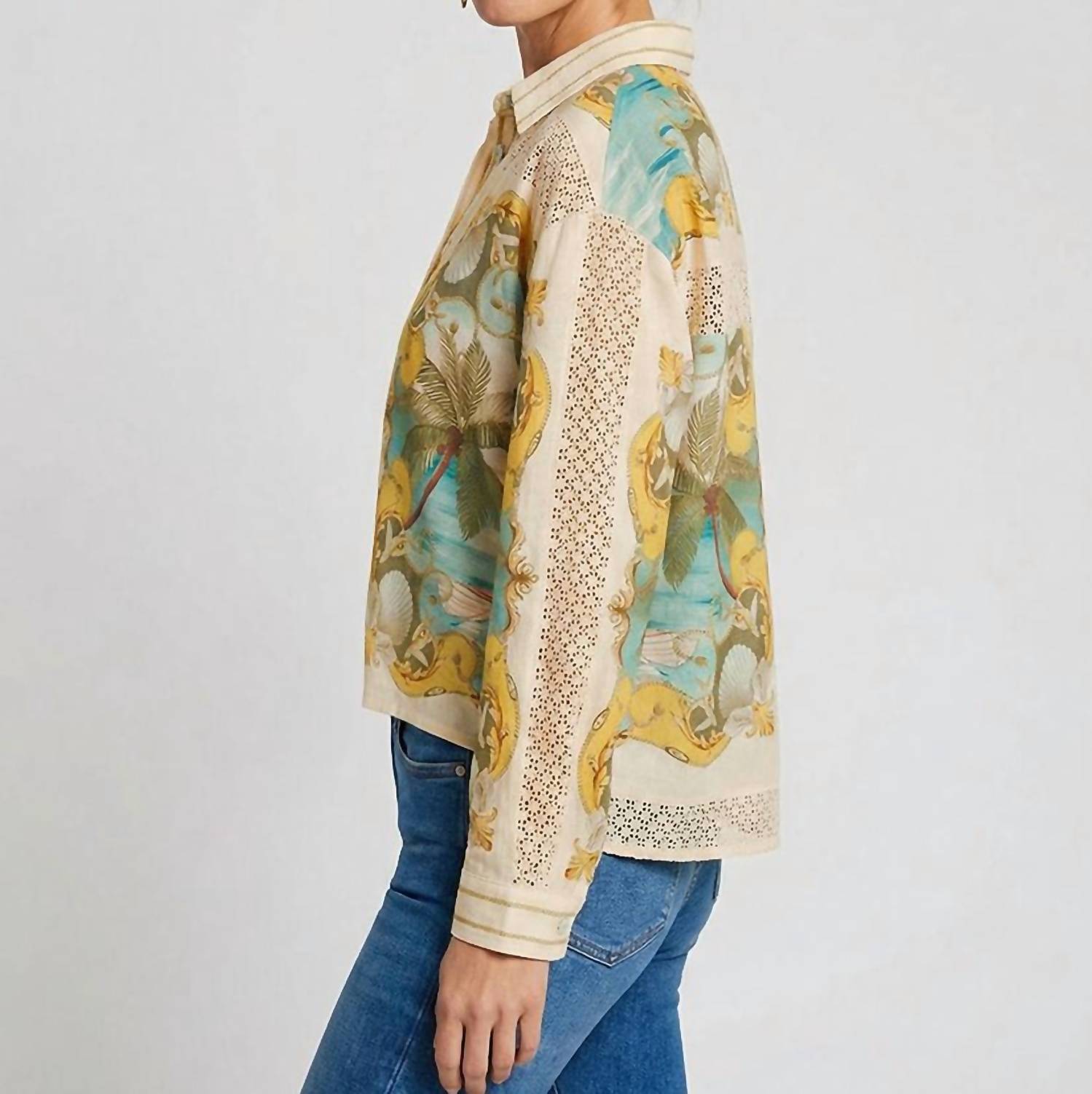 Farm Rio - Royal Sea Crochet Blouse
