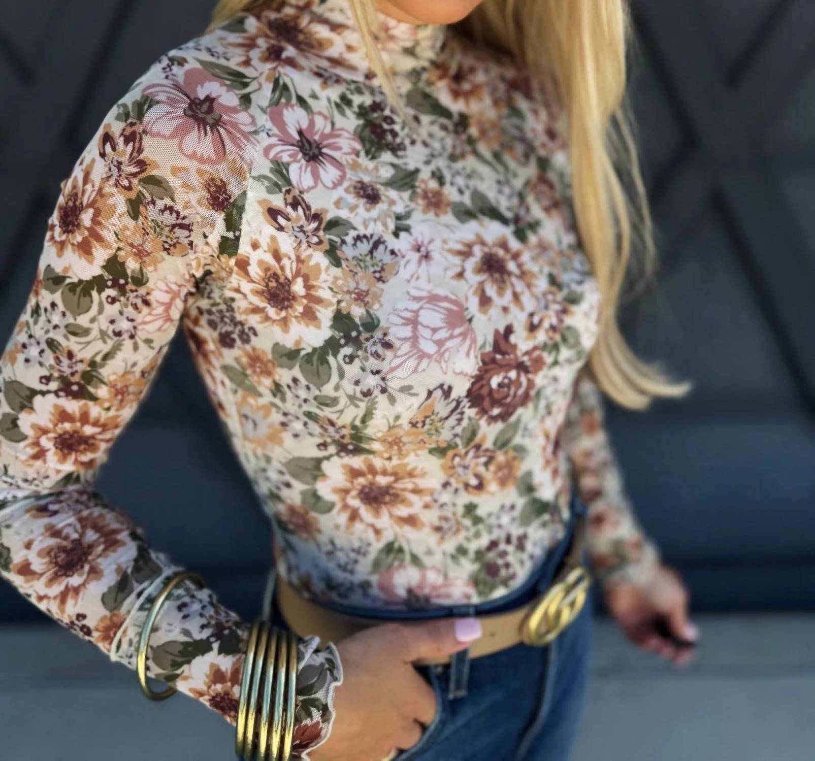 Promesa - Floral Mesh Top