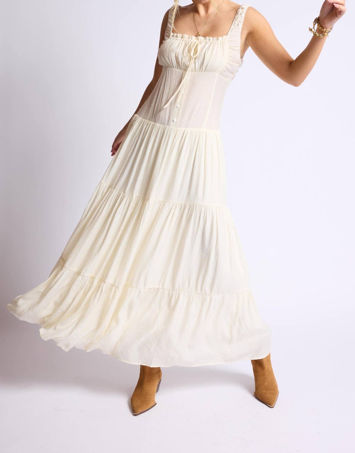 Sage The Label - Light A Fire Crinkled Maxi Dress