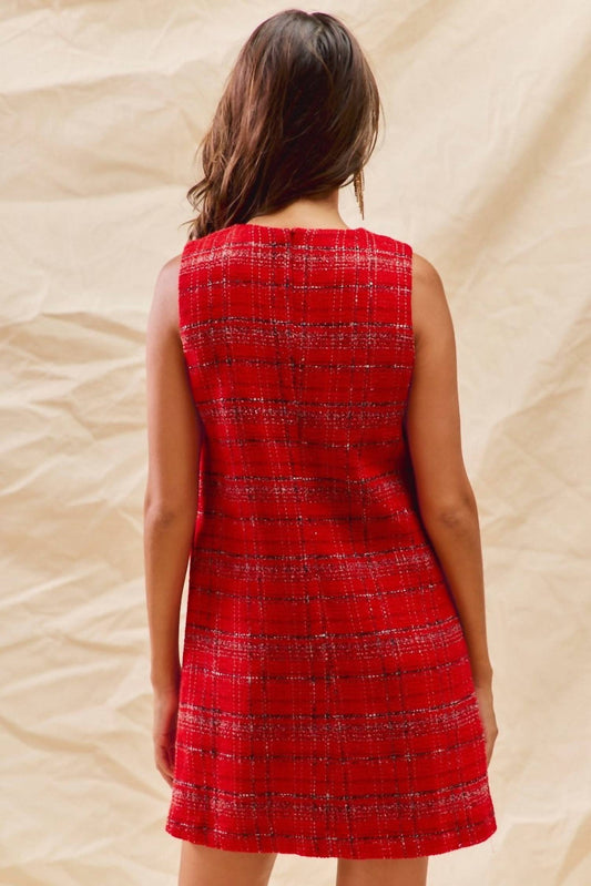 So Me - Scallop Tweed Mini Dress