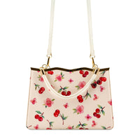 Like Dreams - Women's Cerise Top Handle Cherry Crossbody Bag
