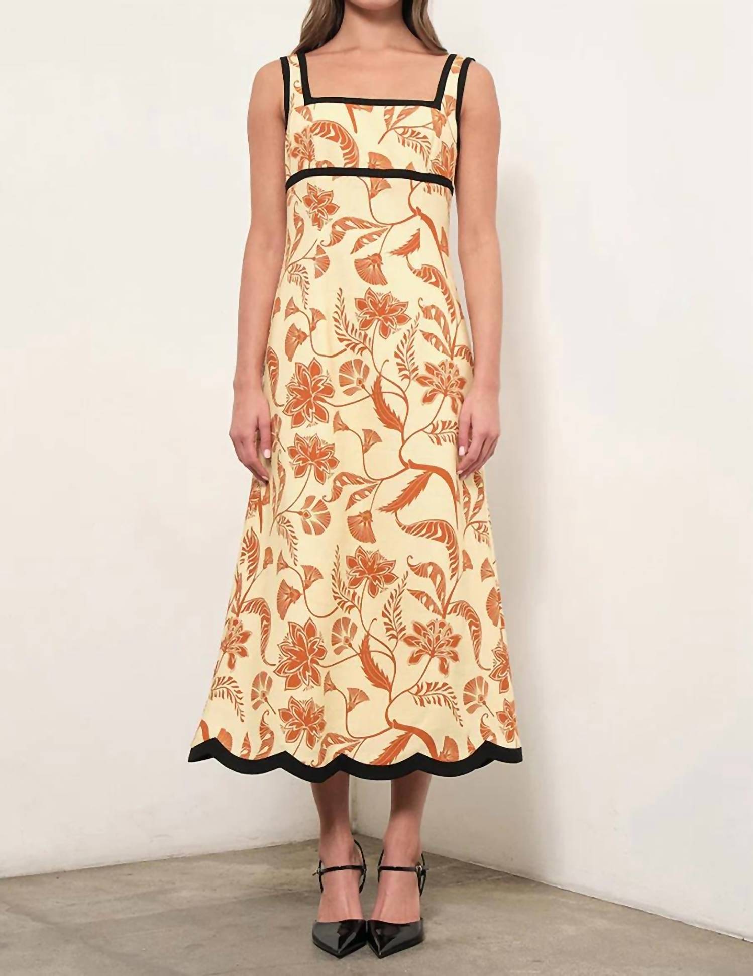 Maude Club - Melanie Linen Midi Flare Dress