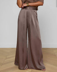 L'Agence Aubrie Satin Pants in brown - women's pants