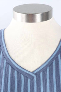Escape By Habitat - Santa Barbara Stripe Easy V-neck Tee