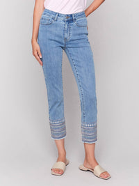 Charlie B - Briana Embroidered Hem Jean