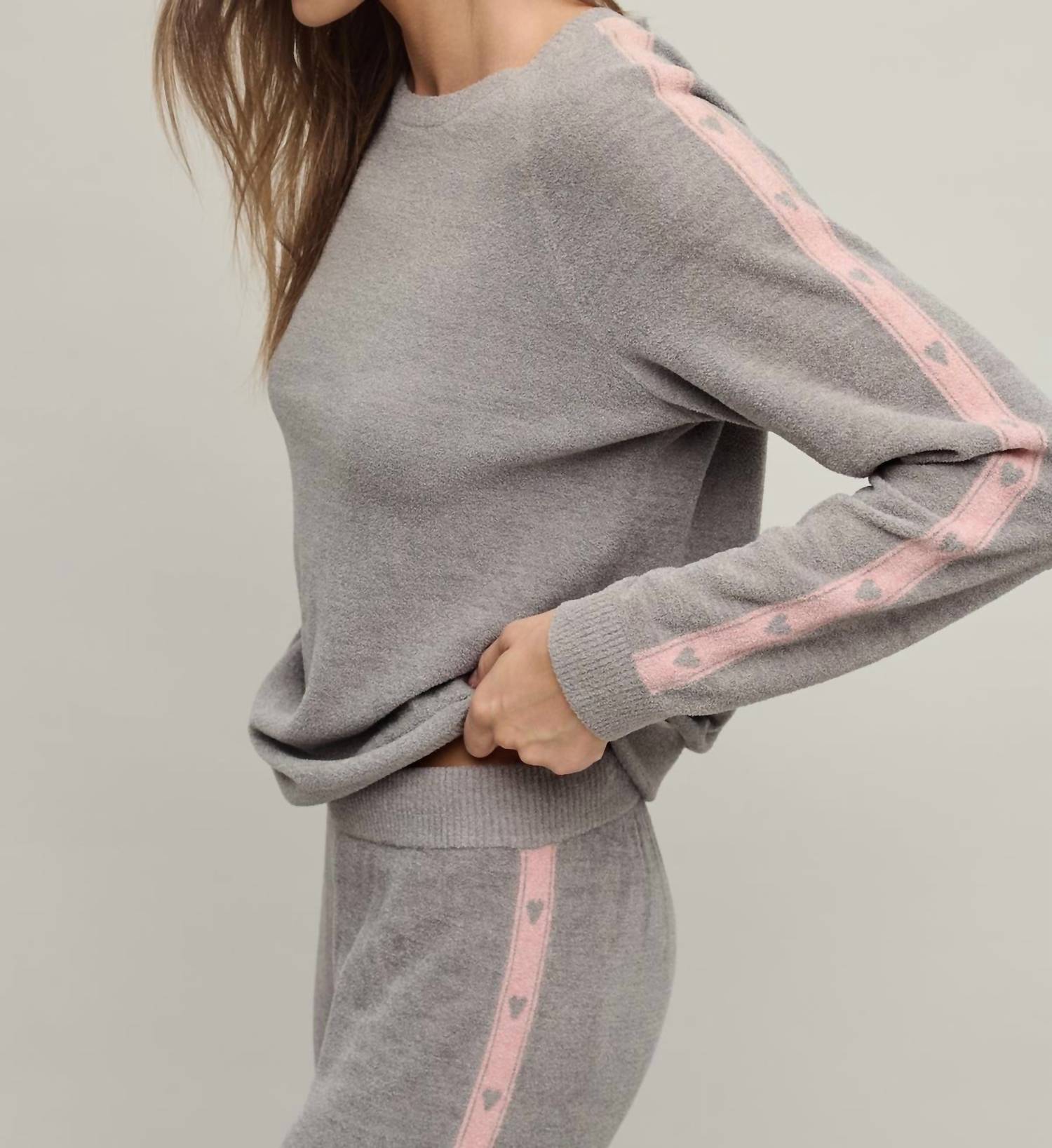 Barefoot Dreams - Heart Stripe Pullover