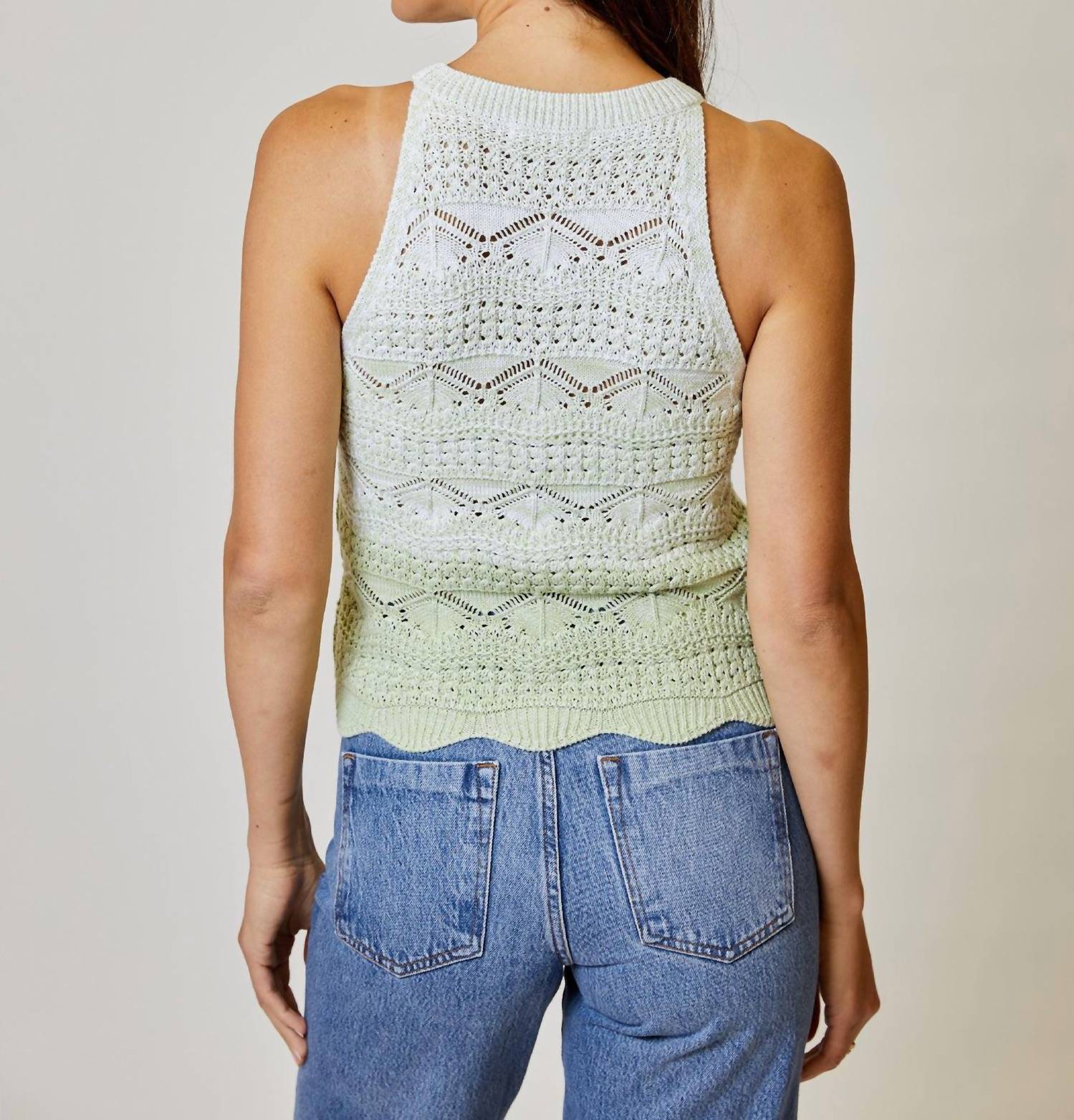 Dh New York - Ombre Halter Top - Pistachio Combo