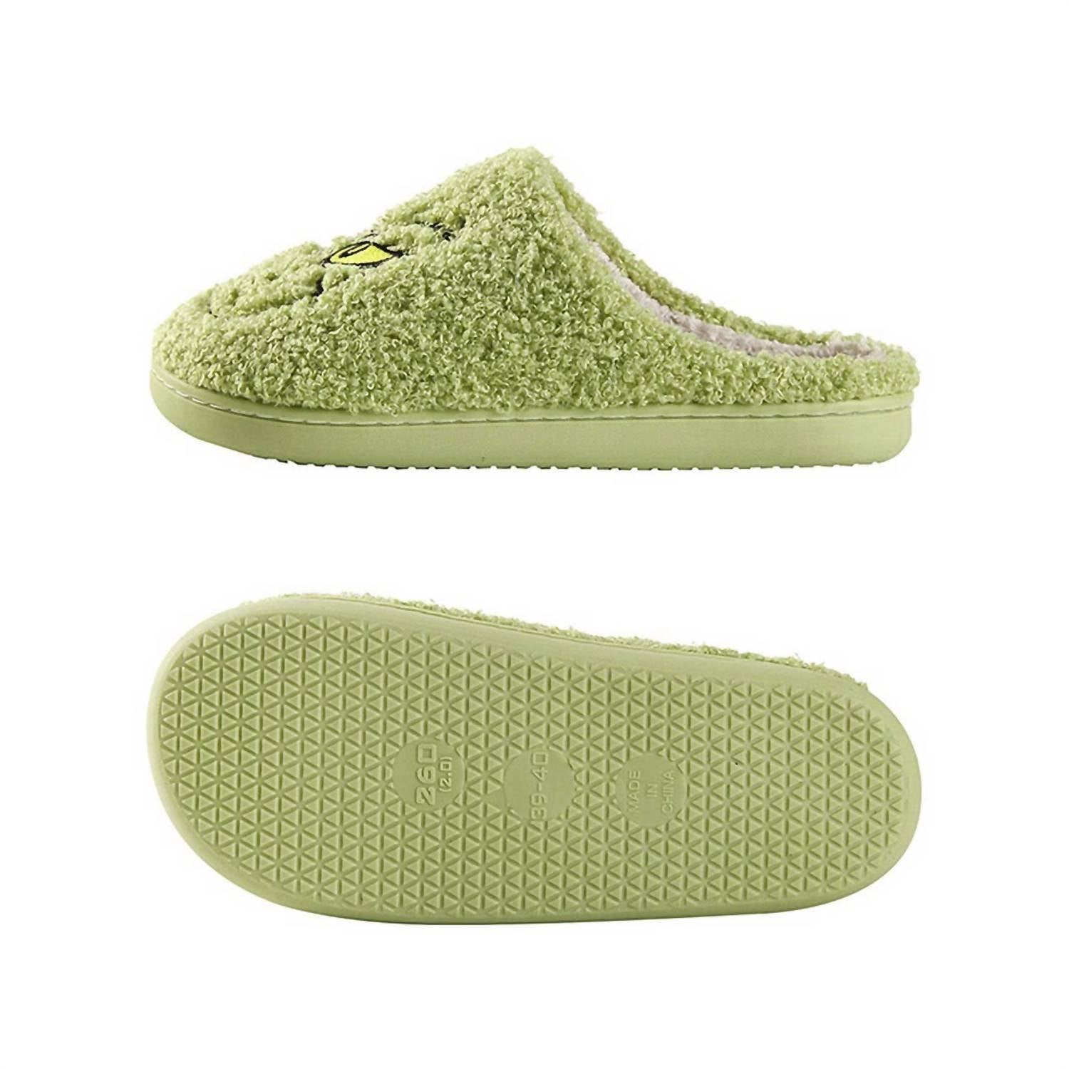 ACCITY Women's Grinch Slippers in green - women's shoe - detail view