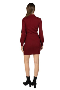 Love Token - Bubble Sleeve Knit Mini Dress