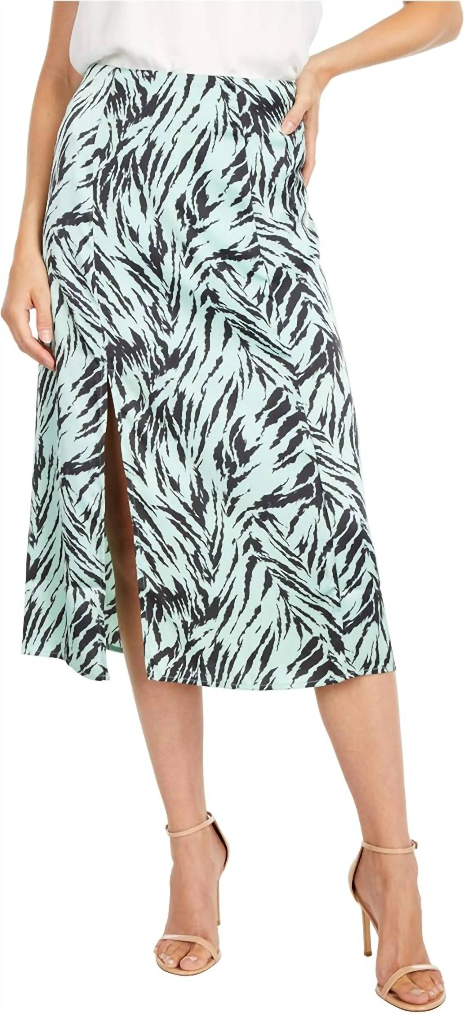 Wayf - Maltamont Tiger Print A-line Midi Skirt