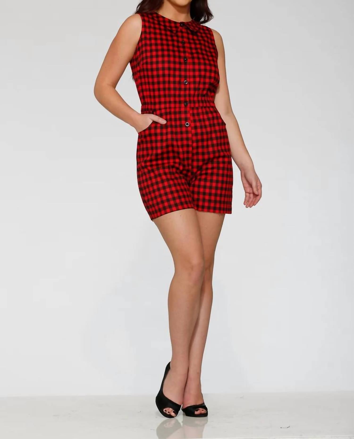 Orchid Bloom - Checkmate Sleeveless Romper