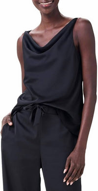 Nic + Zoe Crepe Drape Tank Top in black onxy - women's tank top