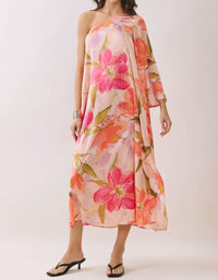 Tcec - Floral One Shoulder Maxi Dress