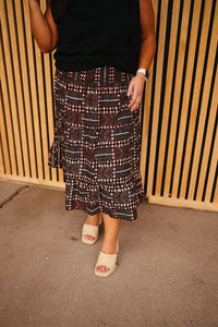 Dex - Smocked Waist Midi Skirt