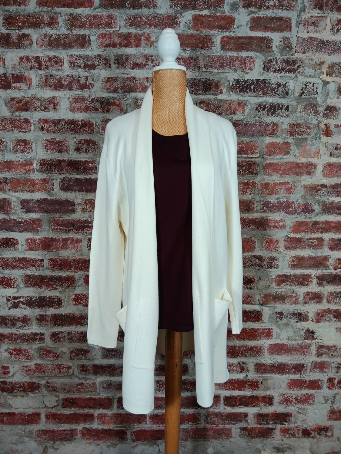 Multiples - Long Sleeve Shawl Collar Knit Cardigan