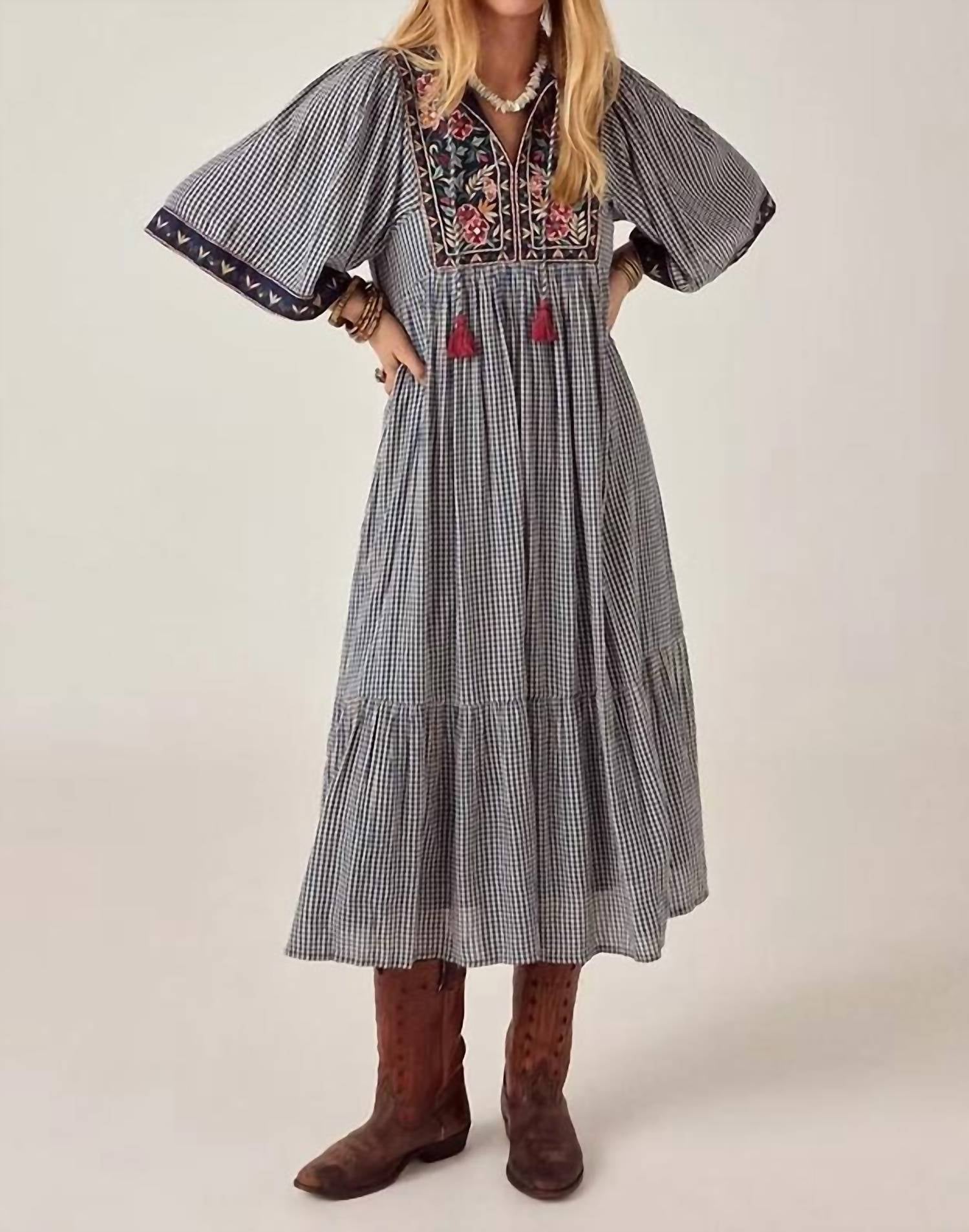 Maison Hotel - Gingham Bloom Dress