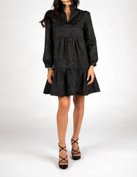 Sincerely Ours Claire Mini Dress in black brocade - women's dress