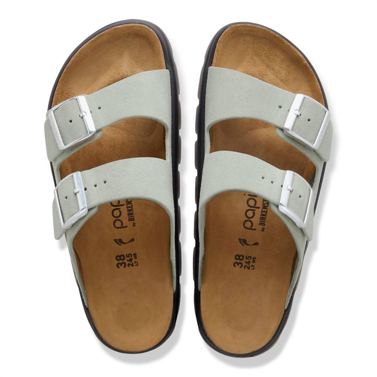 BIRKENSTOCK Women's Arizona Pap Chunky Sandals in pure sage black - women's sandal - alternate view