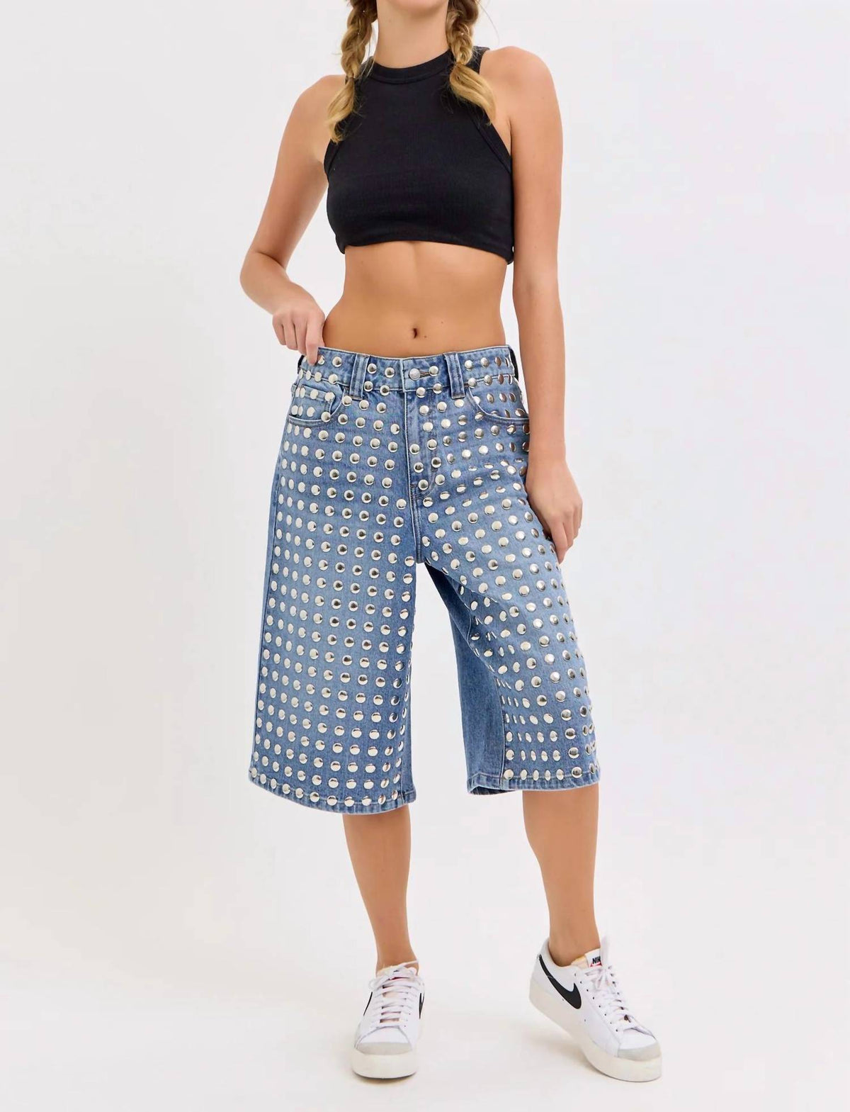Cello - Vex Studded Bermuda Shorts