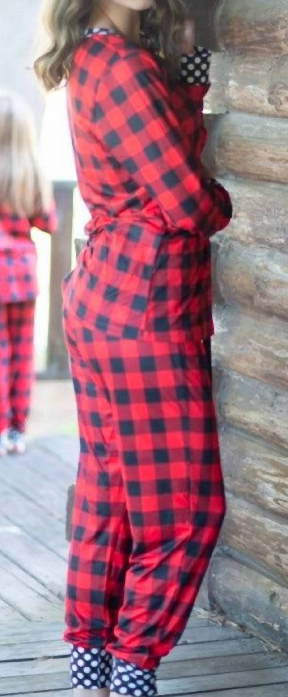Shirley Stone - Plaid & Dots Loungewear Set
