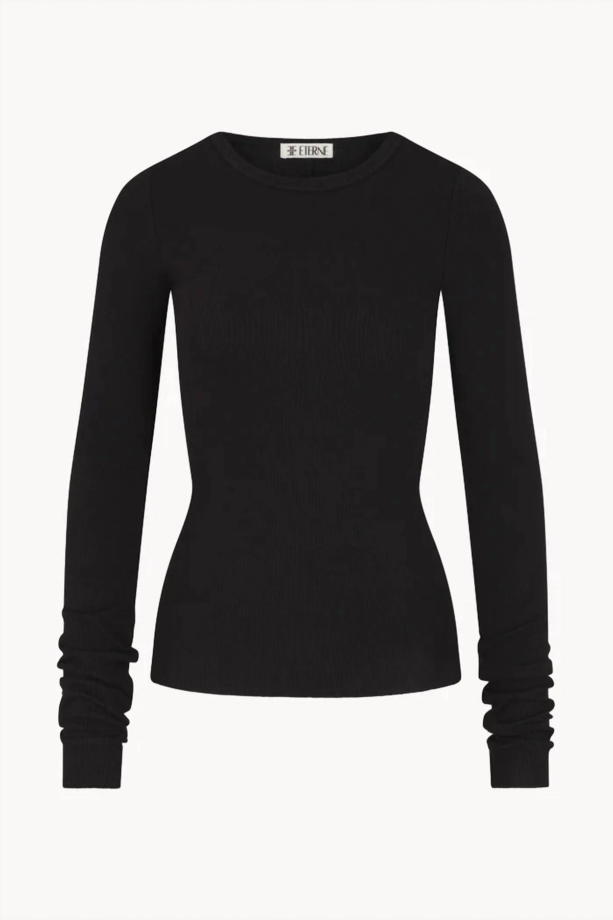Eterne - Ribbed Long Sleeve Fitted Crew Top
