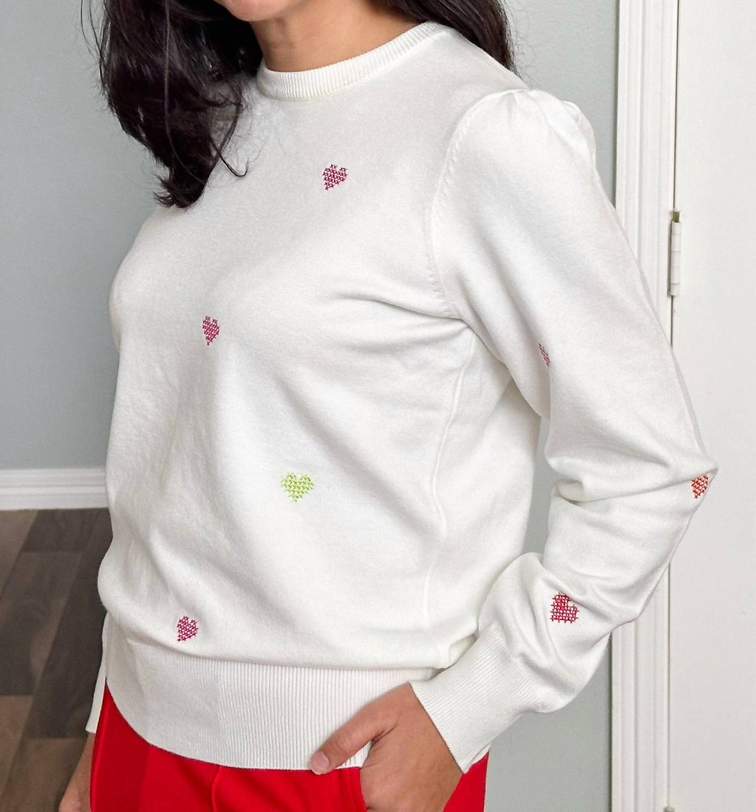 Fate - Cross-stitch Heart Pullover Sweater