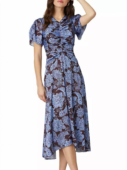 Shoshanna - Anita Floral Ruched Midi-Dress