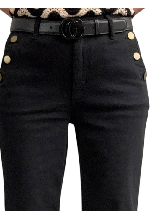 Charlie B - Flare Leg Stretch Jeans With Buttons