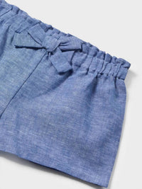 Mayoral - Girl's Soft Denim Embroidered Short Set