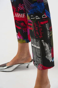 Joseph Ribkoff - Geometric Print Straight Leg Pull-on Pants