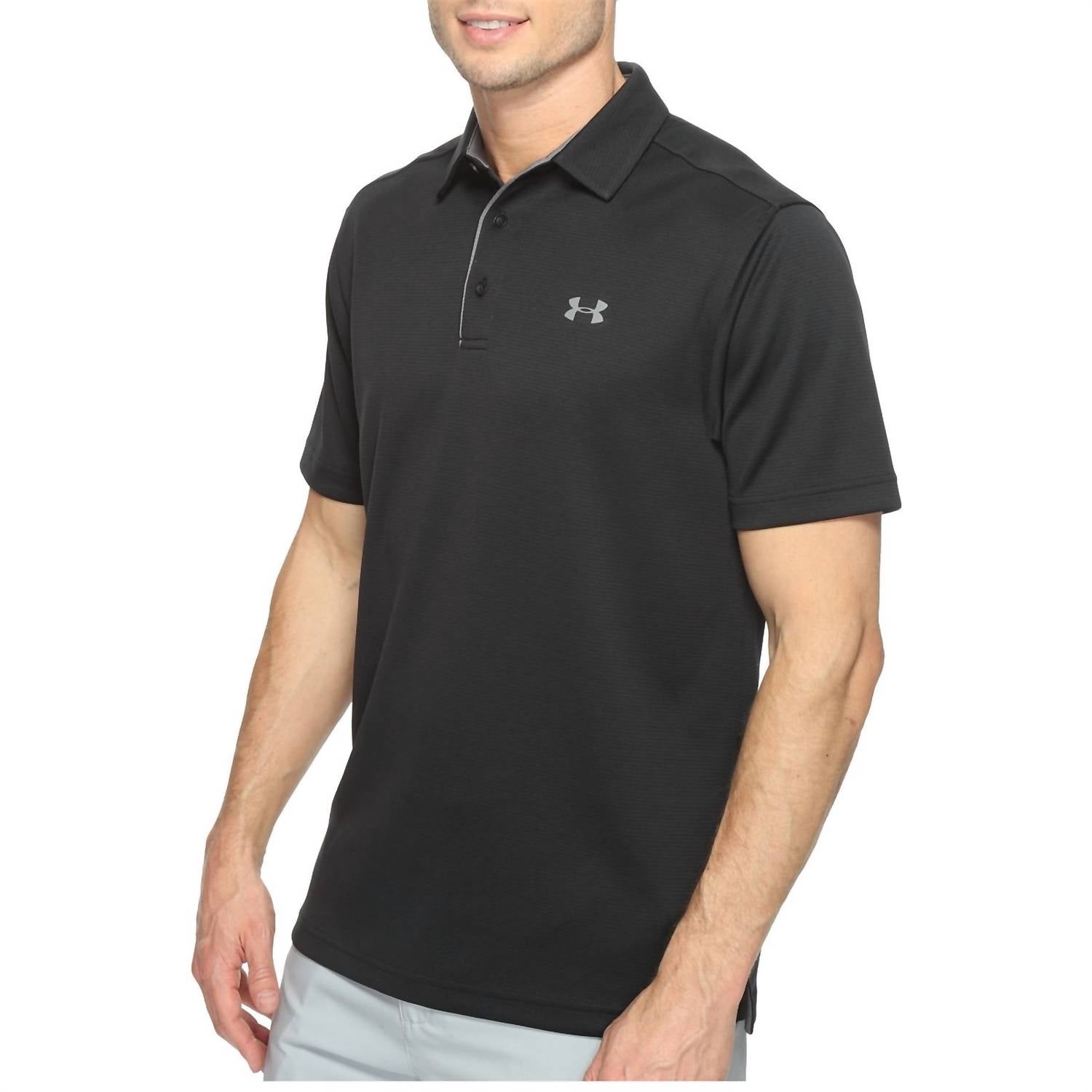 UNDER ARMOUR Tech Polo in black - men's shirt - detail view