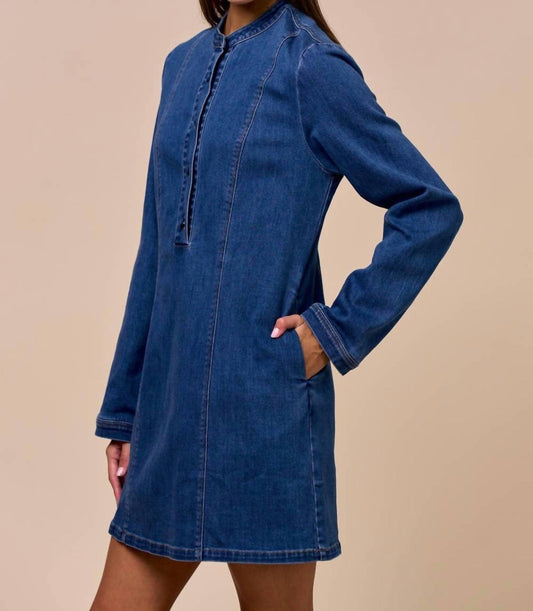 Lalavon - Sutton Long-sleeve Denim Dress