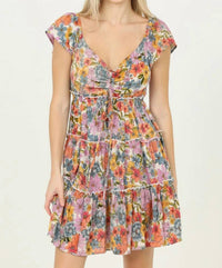 Angie - Floral Flutter Sleeve Dress