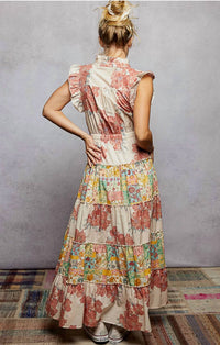Pol - Patchwork Floral Maxi Dress