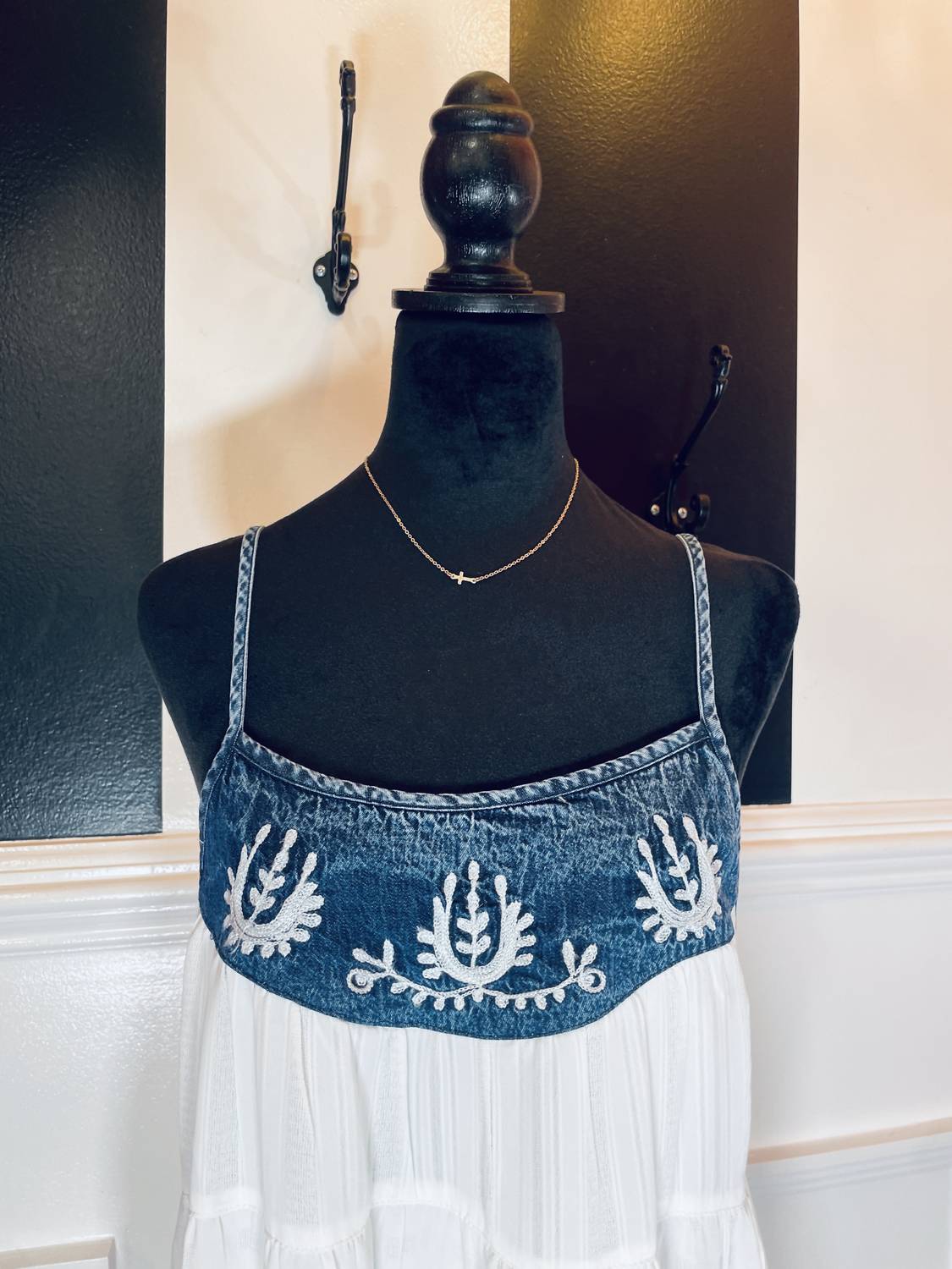 Young Threads - Women's Denim Embroidered Dress