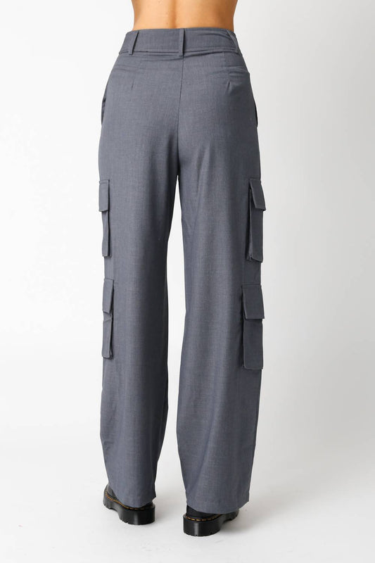 Olivaceous - Wide Leg Cargo Pants