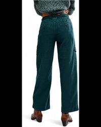 Free People Park Avenue High Rise Cargo Pant in sea moss - women's pants - detail view