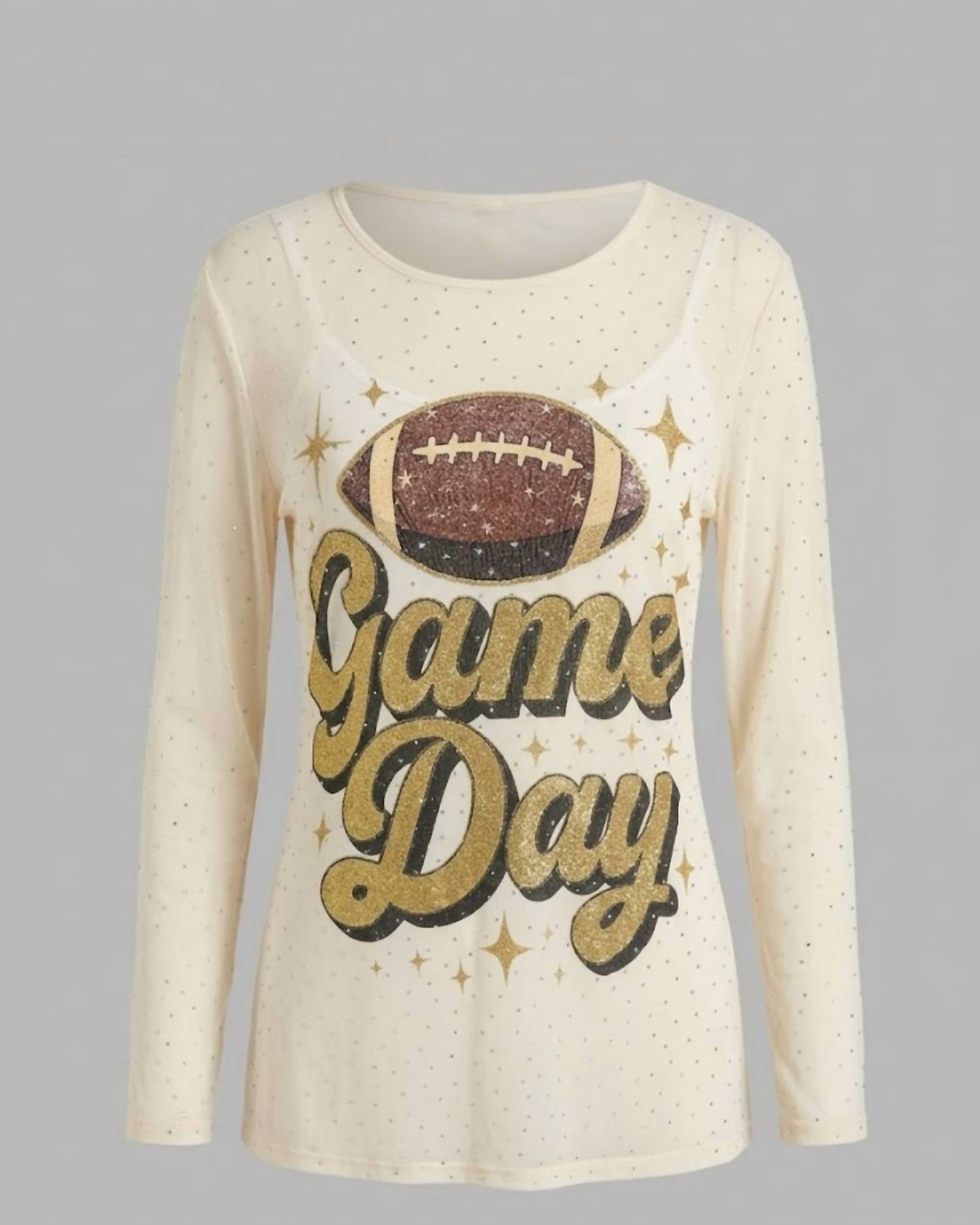Origami Women's Oh My Mesh Top in gold gameday - women's long sleeve top
